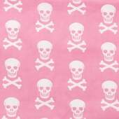 Tecido Patchwork Fabricart Caveiras Fundo Rosa 0,48x1,46mts FL