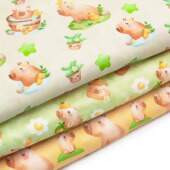 Tecido Patchwork Digital Fabricart Coleção Capivara 0,48x1,50mts