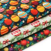 Tecido Patchwork Digital Fabricart Natal Bolas Natalinas 0,48x1,50mts