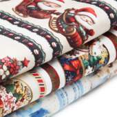 Tecido Patchwork Digital Fabricart Natal Barrados 0,58x1,50mts