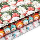 Tecido Patchwork Digital Fabricart Natal Boneco de Neve 0,48x1,50mts