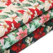 Tecido Patchwork Digital Fabricart Natal Flores 0,48x1,50mts