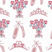 Tecido Patchwork Fabricart T08727 Bouquet Rosa 0,48x1,46mts