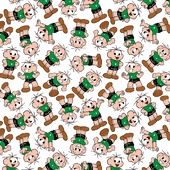 Tecido Patchwork Fabricart Turma da Mônica T09711 Cebolinha Fundo Branco 0,48x1,46mts