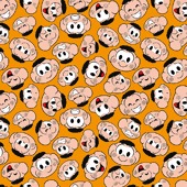 Tecido Patchwork Fabricart Turma da Mônica T09716 Rostinho Cascão 0,48x1,46mts