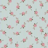 Tecido Patchwork Fabricart T09923 Botão Listrado Acqua 0,48x1,46mts