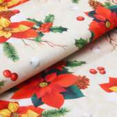 Tecido Patchwork Digital Circulo Natal 461830 2744 Flor Poinsetia 0,48x1,50mts