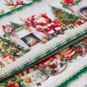 Tecido Patchwork Digital Circulo Natal 461830 2756 Barrado 0,58x1,50mts FL