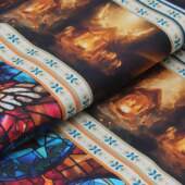 Tecido Patchwork Digital Circulo Natal 485799 2868 Barrado 0,58x1,50mts