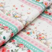 Tecido Patchwork Peripan 9050-V298 Barrado Xícaras 0,58x1,50mts