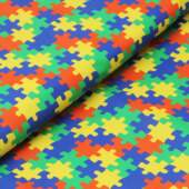 Tecido Patchwork Peripan 9050-V347 Quebra-Cabeça Autismo 0,48x1,50mts