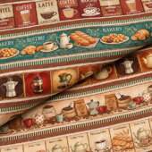 Tecido Patchwork Peripan 9050-V528 Barrado Café 0,58x1,50mts