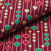 Tecido Patchwork Peripan Natal 4104-V03 Corações 0,48x1,50mts