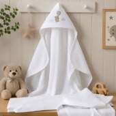 Toalha De Banho com Capuz para Bordar Dohler Baby Love 90x70cm 
