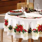 Toalha de Mesa Athenas Dohler Redonda Natal 105 1,60mts