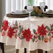 Toalha de Mesa Athenas Redonda Dohler Natal 108 1,60mts