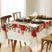 Toalha de Mesa Athenas Retangular Dohler Natal 108 1,40x2,10mts