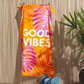 Toalha de Praia Velour Dohler 27105 Good Vibes 76cmx1,52mts