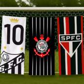 Toalha de Praia Velour Dohler Times de Futebol 70cmx1,40mts 