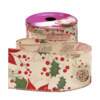 Fita de Natal Progresso Aramada Flor Natal 001 TCR043 63mm 10mts FL