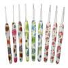 Kit Agulha de Crochê Cabo Emborrachado Flores