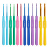 Kit Agulha de Crochê Alumínio Colorida Cabo Plástico com 12 Und