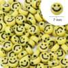 Miçanga de Smile Carinhas Redonda 07mm Amarela com 48g