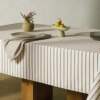 Toalha de Mesa Retangular Karsten Zaira Branco-Taupe 1,60mx3,20m